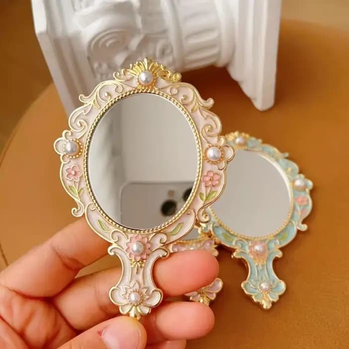 Miroir de maquillage vintage portable