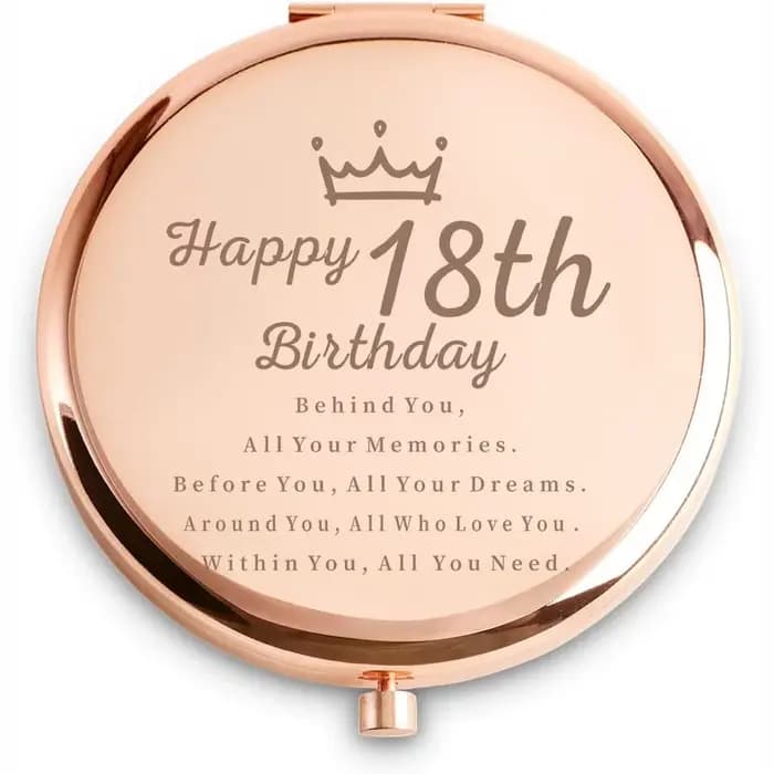 Miroir compact pour elle, cadeau d'anniversaire 18e, 30e, 40e, accessoire de fête, cadeau 15e, 50e, 60e pour fille, épouse, amies, maman
