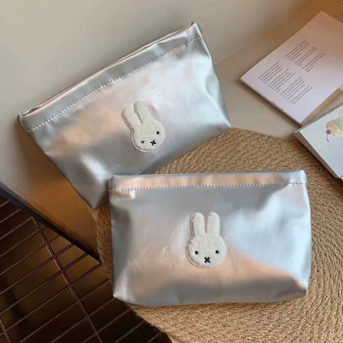 Sac de maquillage Miffy mignon, sac de rangement grande capacité, trousse de toilette portable pour produits de soin, sac à pinceaux, cadeau kawaii