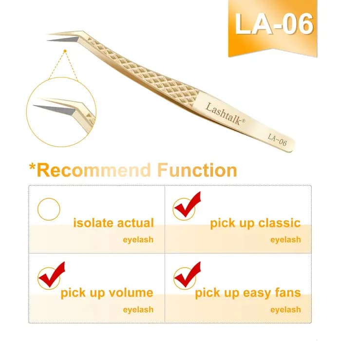 Lashtalk – pince à épiler à pointe de Fiber de précision