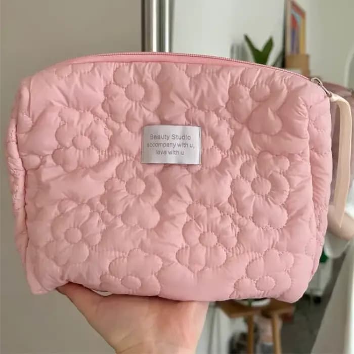 Trousse de maquillage à motif floral pour femmes
