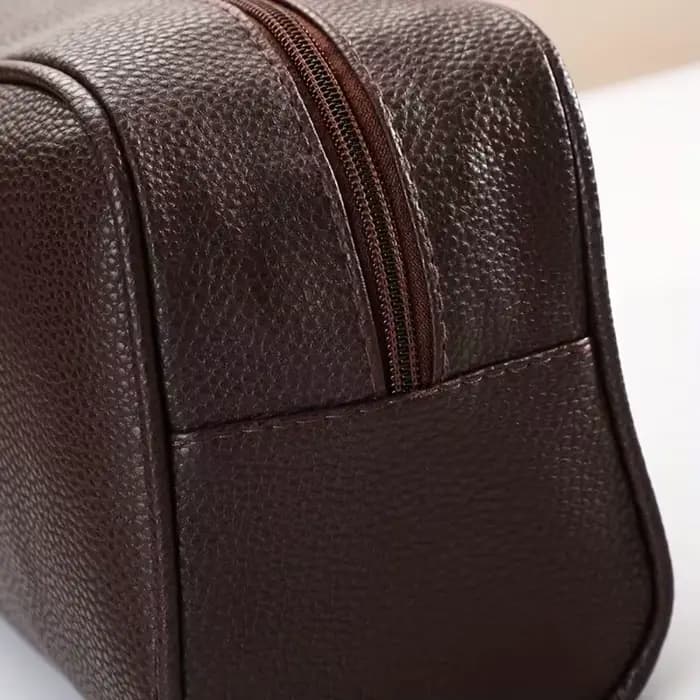Sac de rangement avec poignée en cuir, grande capacité, trousse de toilette étanche pour voyage, organiseur de cosmétiques, pochette de rangement pour salle de bain