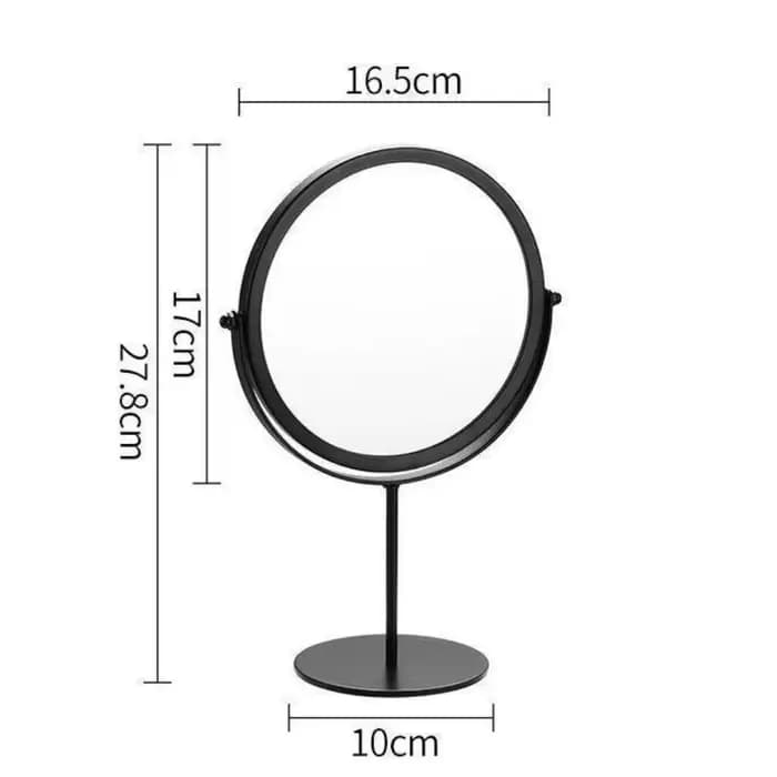 Nouveau miroir de maquillage rotatif à 360 degrés, miroir de table en métal doré avec support, miroir rond noir pour la chambre à coucher