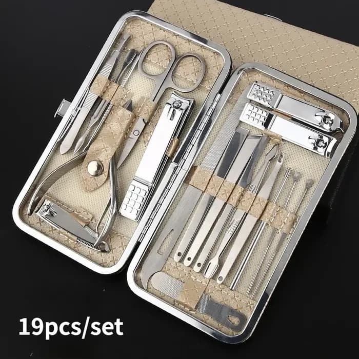 Ensemble d'outils de manucure et de pédicure 19 pièces/ensemble avec boîte de rangement