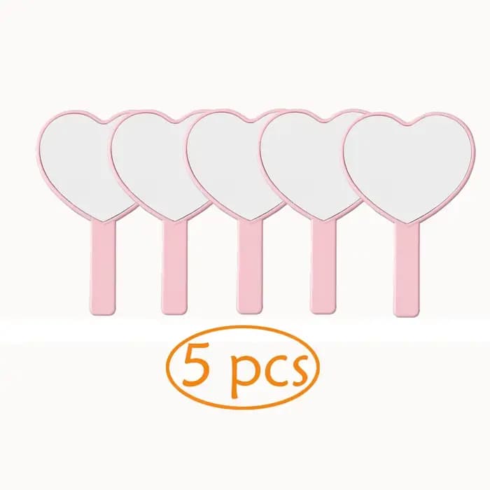 Petit miroir d'amour Portable en forme de cœur, 10/5 pièces, miroir de maquillage à main adapté comm