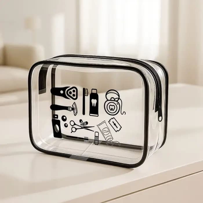 Trousse de toilette transparente pour femme – Organisateur de maquillage de voyage pour salle de spo