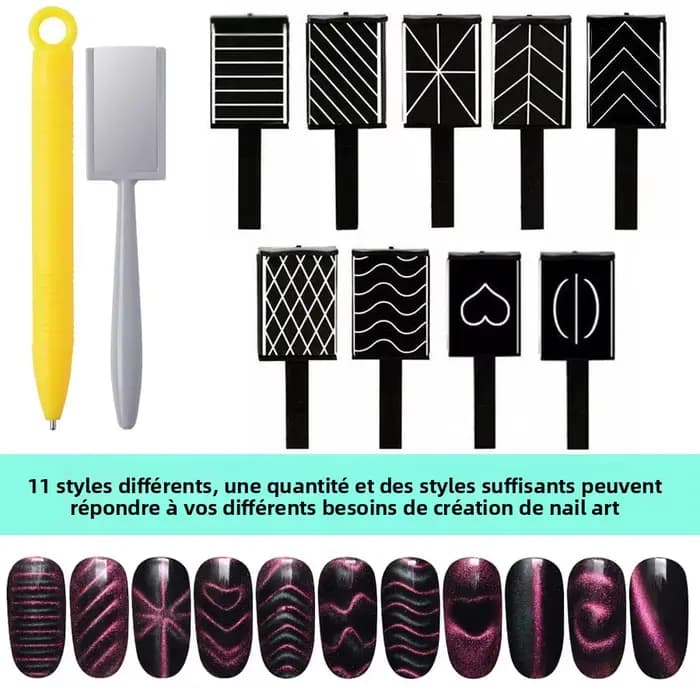 Ensemble de 11 outils d'art des ongles