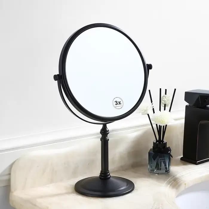 Miroir de maquillage en laiton Antique 3X