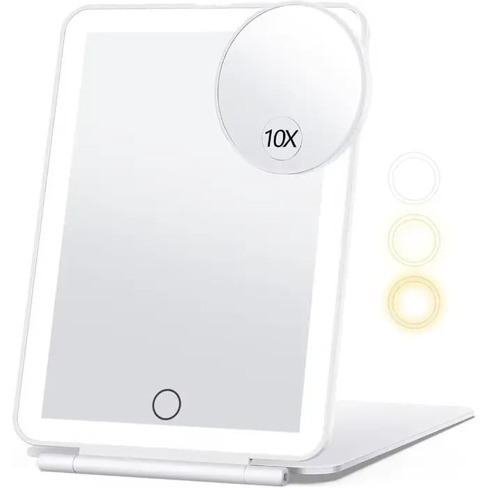 Miroir de maquillage de voyage pliant LED
