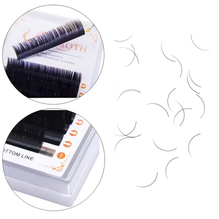 7 plateaux 16 rangées/étui extensions de cils de vison individuelles supples Extension de faux cils