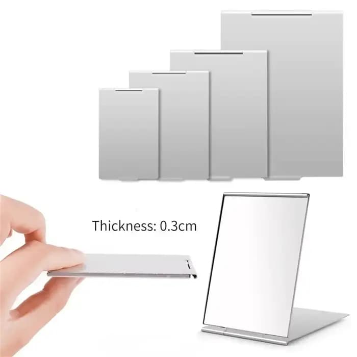 Mini miroir de poche pliable en aluminium