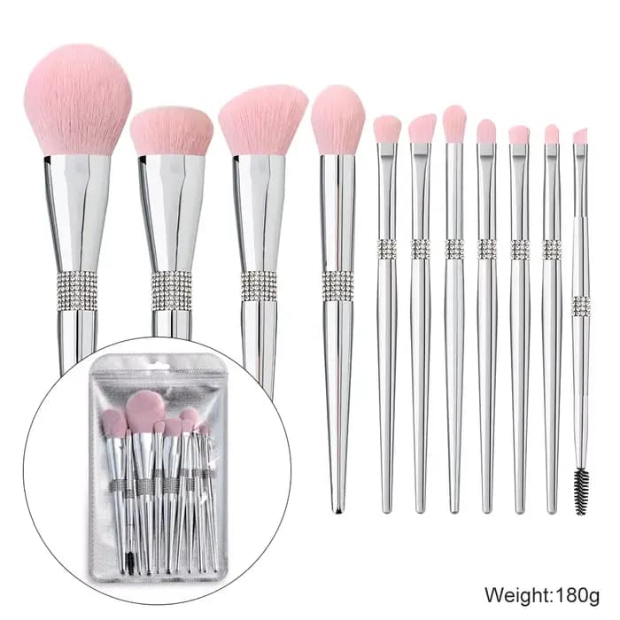 Ensemble de pinceaux de maquillage de luxe, marque privée, professionnel, rose, cheveux synthétiques