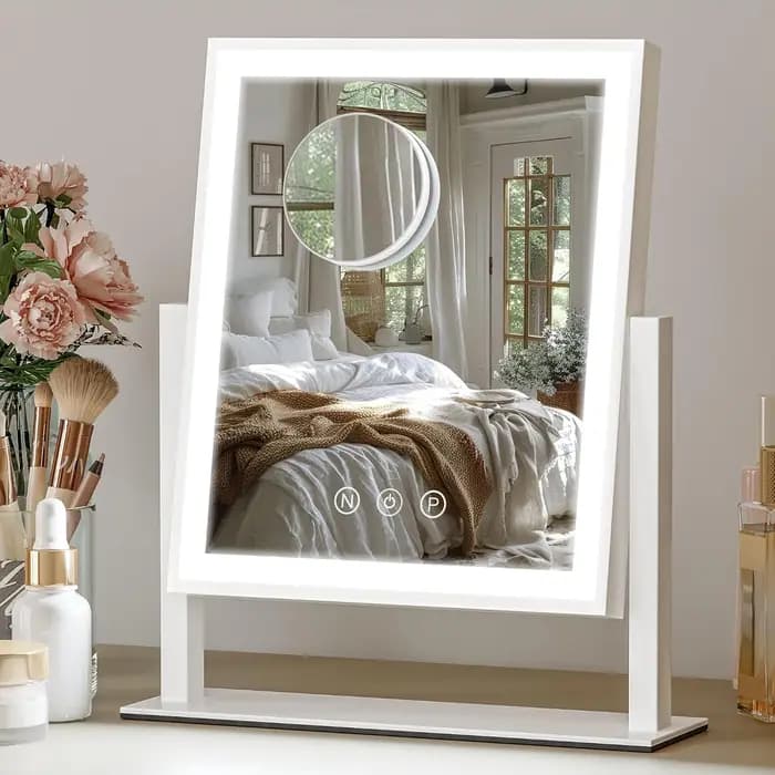 Miroir de maquillage Hollywood avec loupe 10X