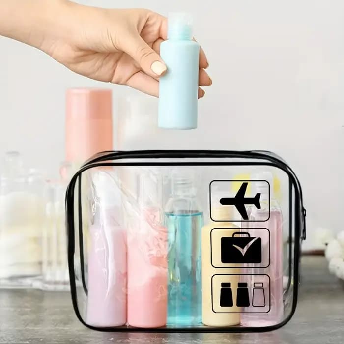 Trousse de toilette transparente approuvée par TSA, organisateur de cosmétiques de maquillage de voy